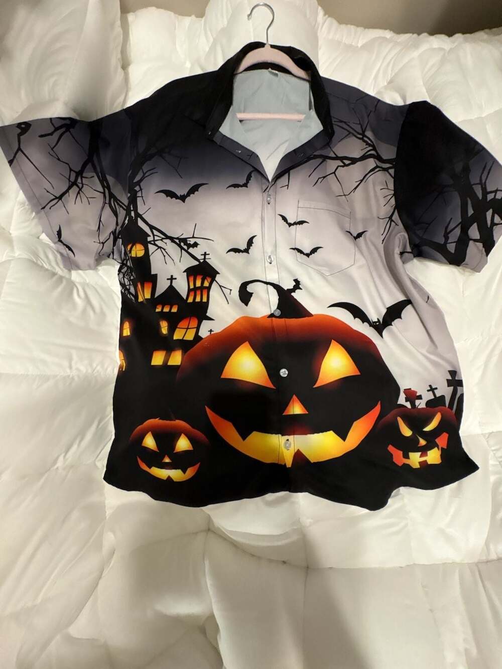 Halloween Hell Flame Metal Skull Head In Black Horror Halloween Hawaiian Shirt -